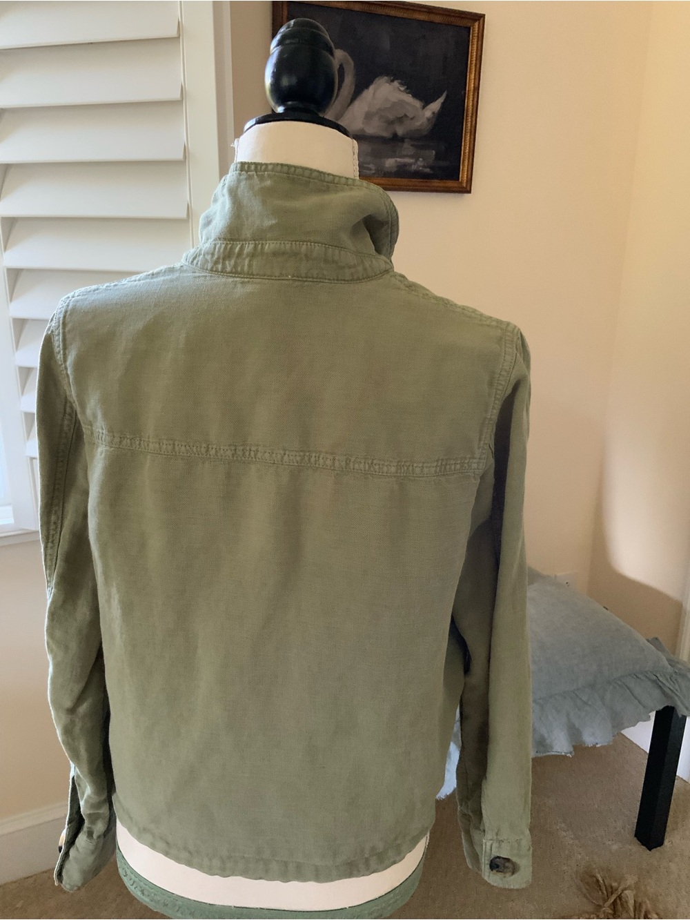 Nicole Miller Olive Green Utility Jacket - Picture 3 of 5